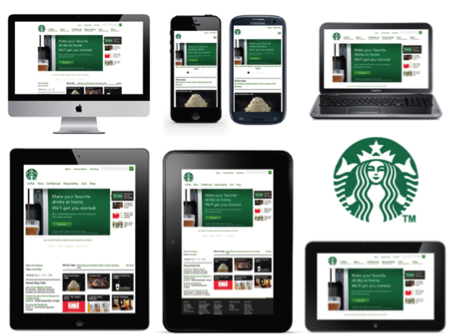 In this responsive design for Starbucks, the copy in the green box doesn’t scale, keeping control over how the headline breaks.